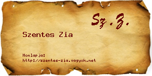 Szentes Zia névjegykártya